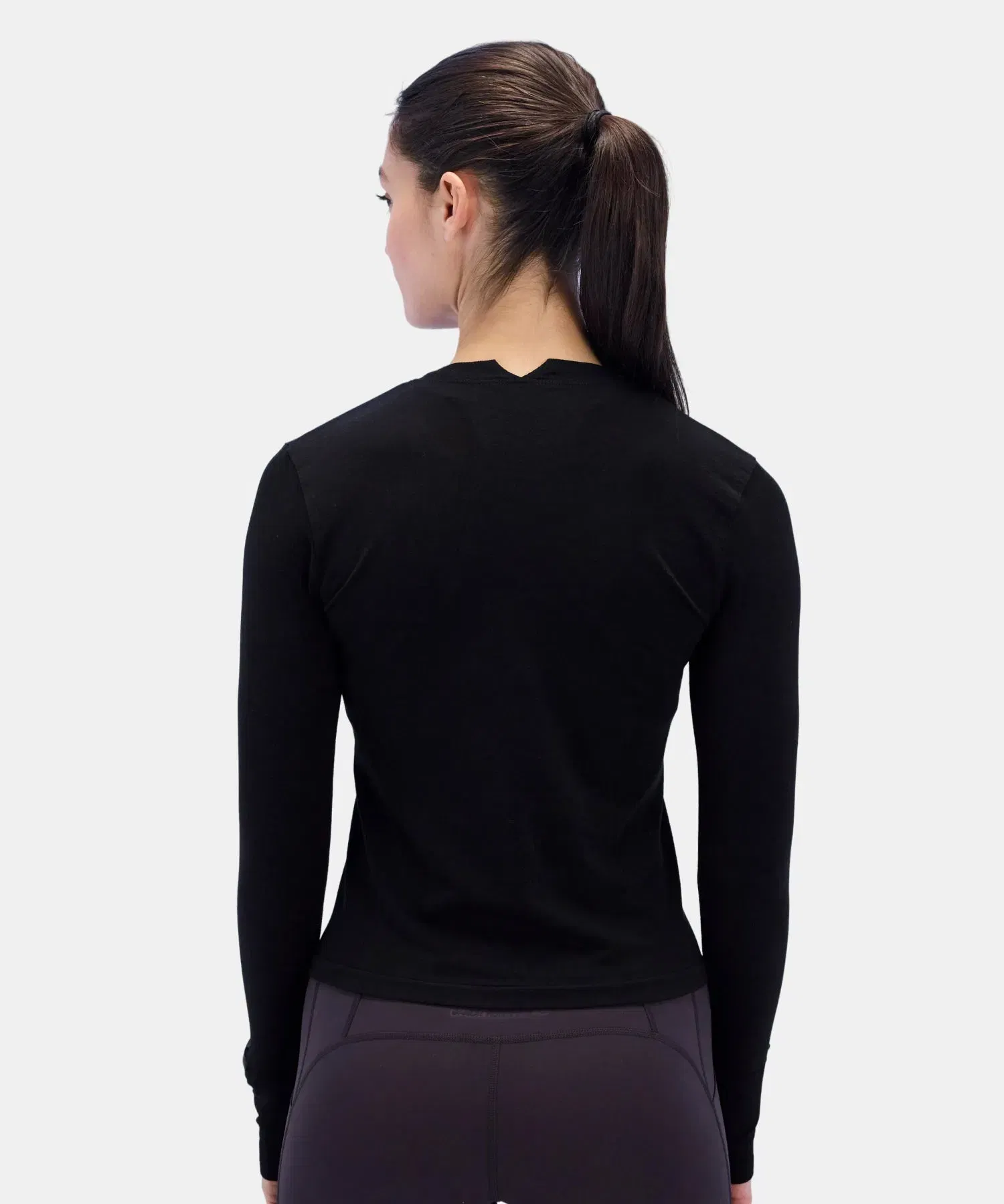 Bandit Womens Seamless Wool Blend Long Sleeve Black
