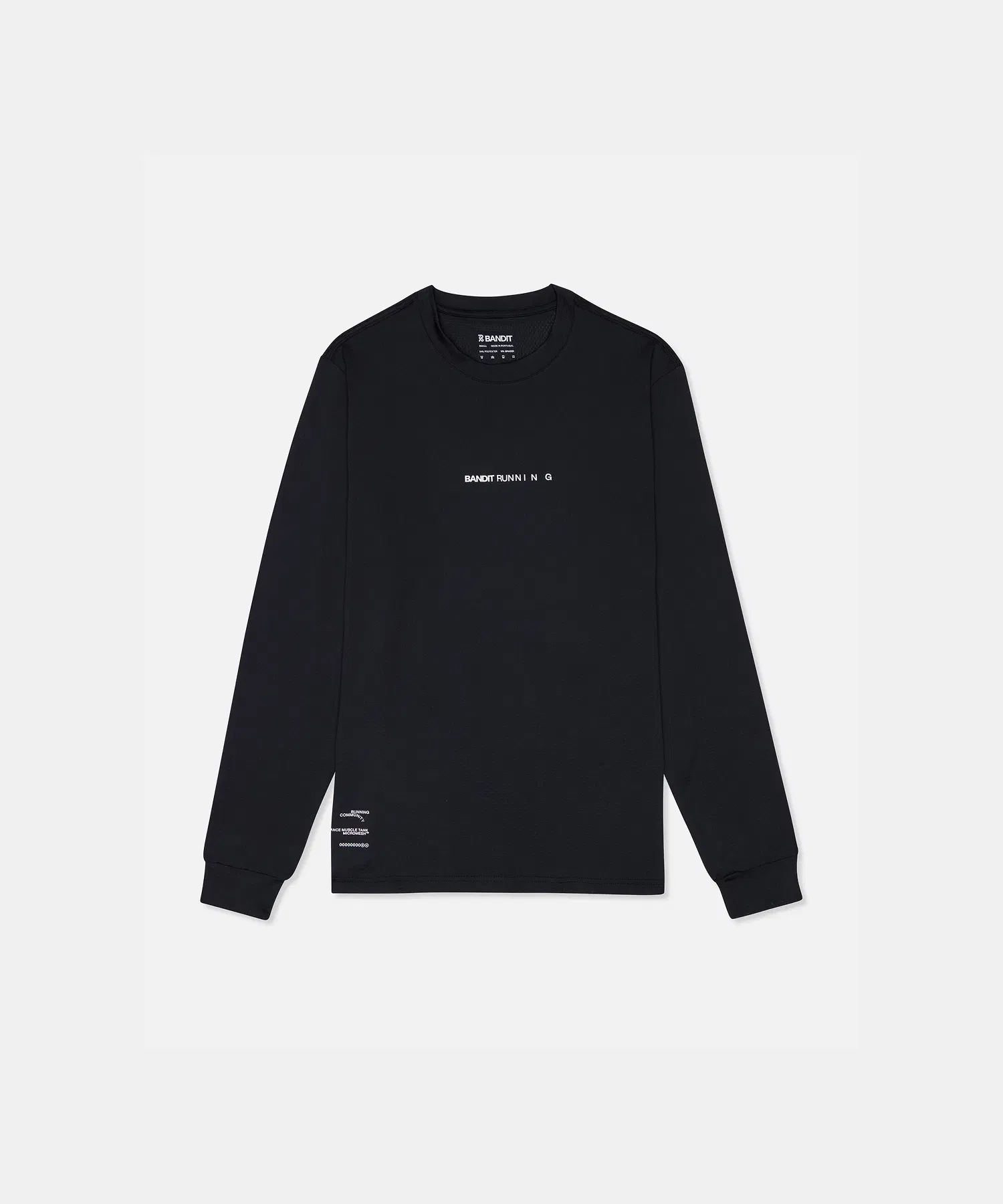 Bandit Micromesh Long Sleeve Performance T-Shirt Unisex Black