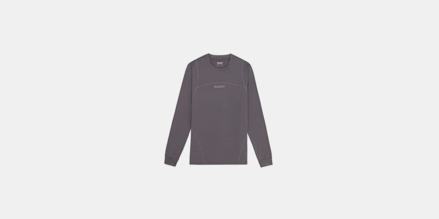 Bandit Mens Micromesh Reflecto Stitch Long Sleeve T-Shirt Haze
