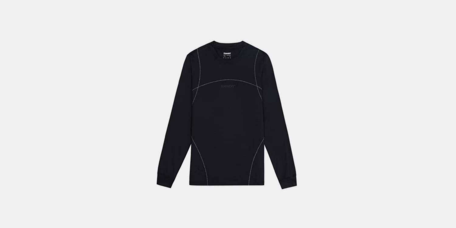Bandit Mens Micromesh Reflecto Stitch Long Sleeve T-Shirt Black