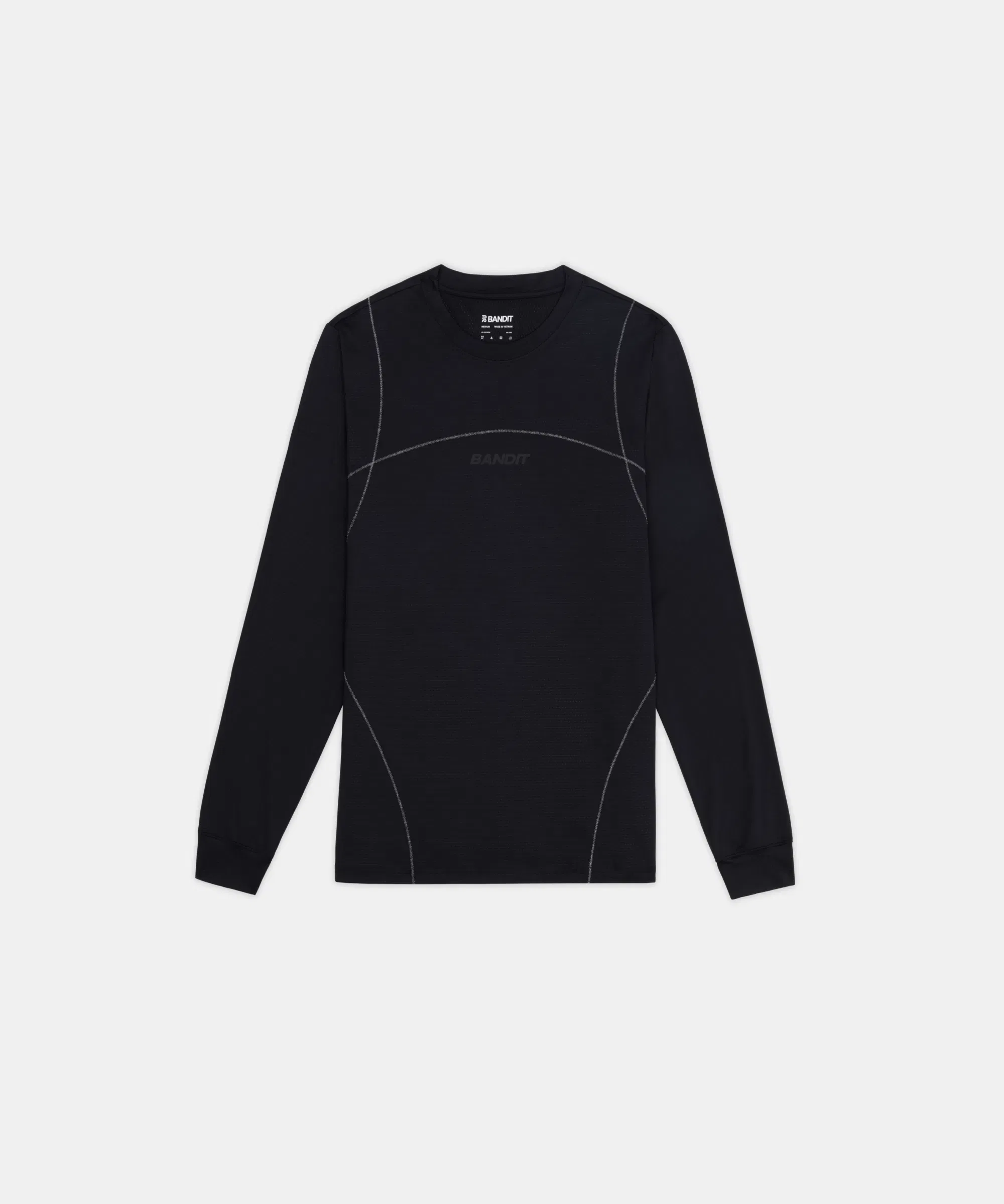 Bandit Mens Micromesh Reflecto Stitch Long Sleeve T-Shirt Black