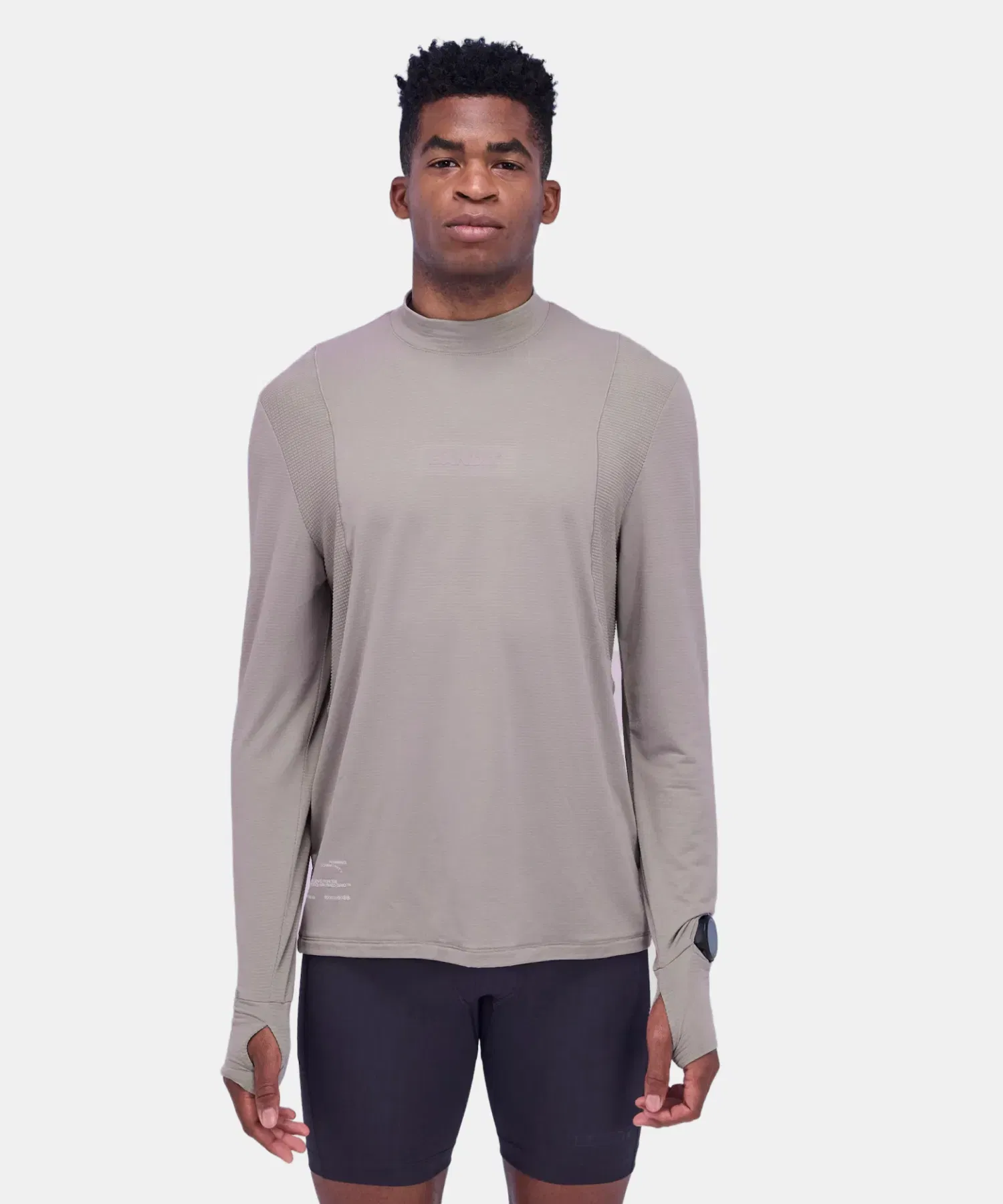 Bandit Mens Auragrid Mockneck Long Sleeve Zinc