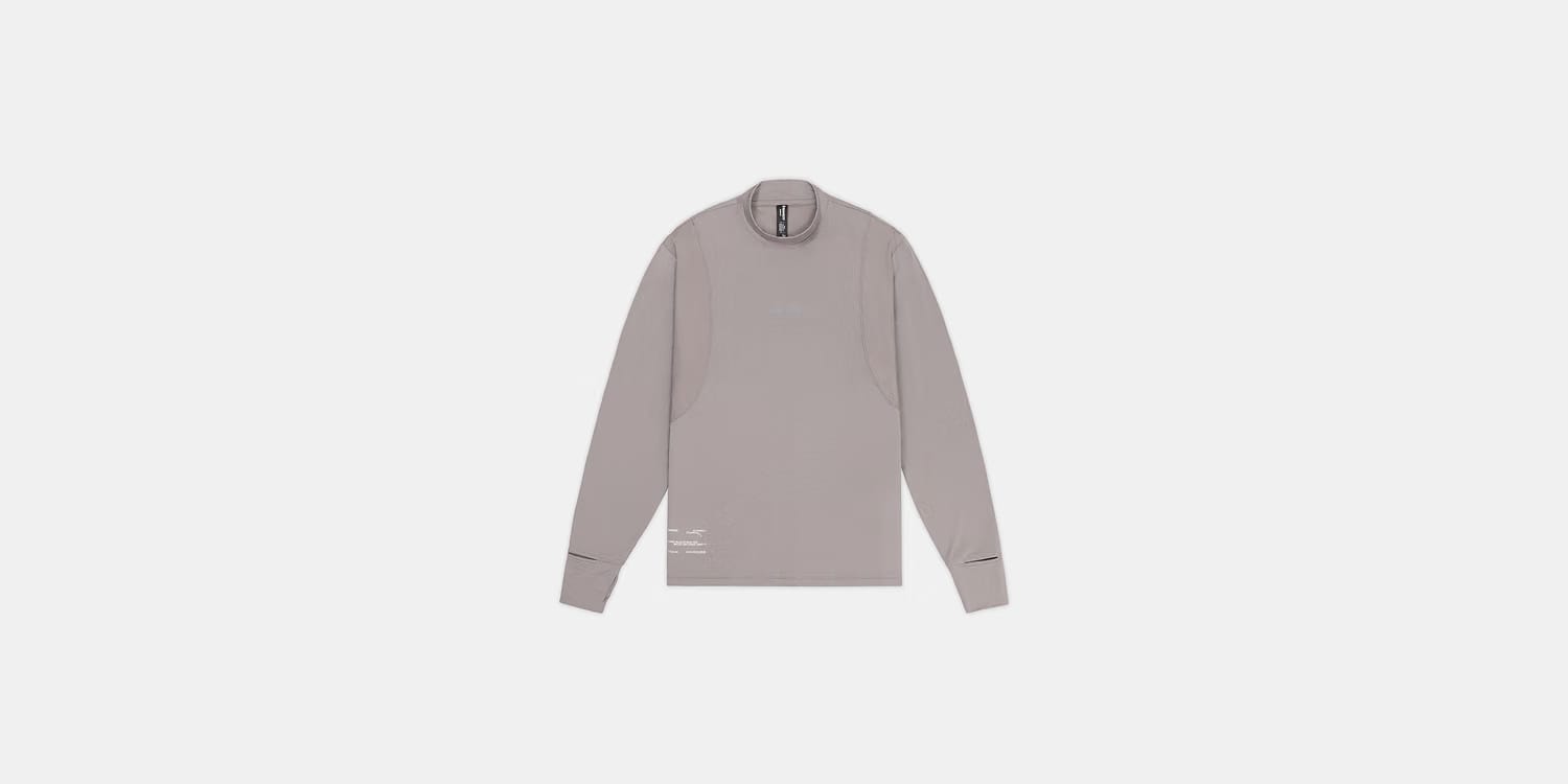 Bandit Mens Auragrid Mockneck Long Sleeve Zinc
