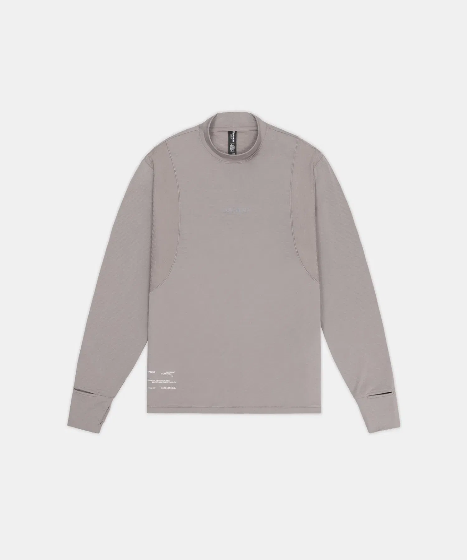 Bandit Mens Auragrid Mockneck Long Sleeve Zinc