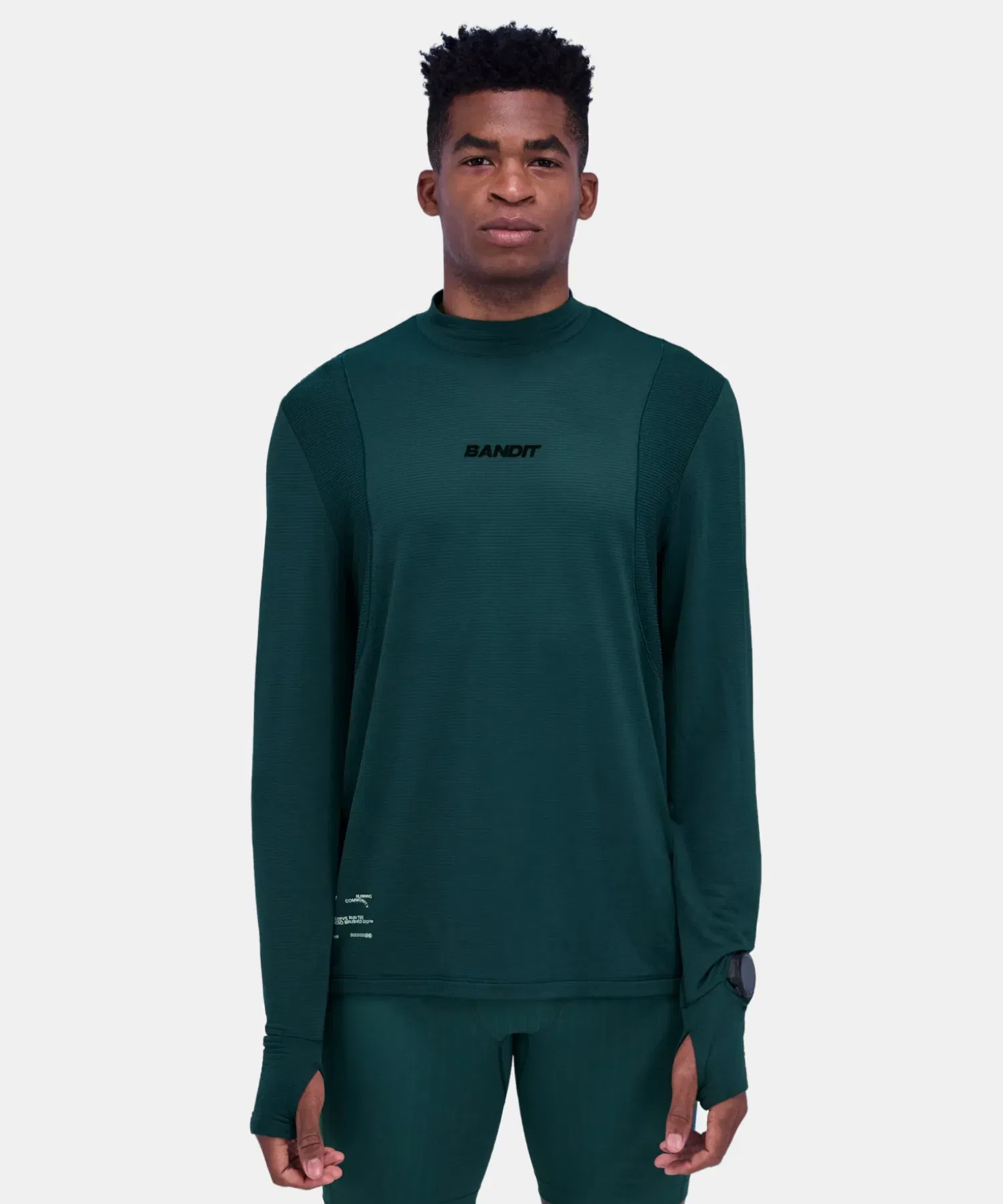 Bandit Mens Auragrid Mockneck Long Sleeve Storm