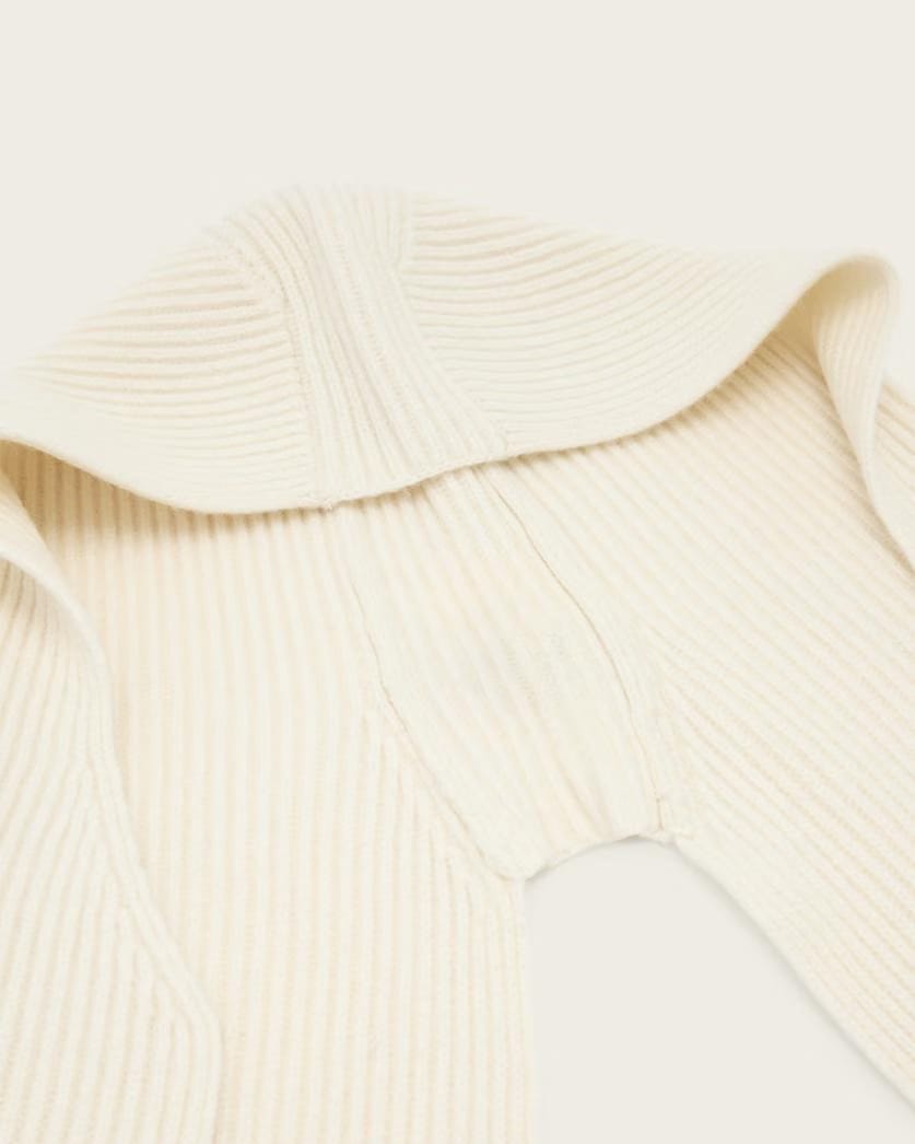AllSaints Wren Hooded Wool Scarf Women's Antique White Women's