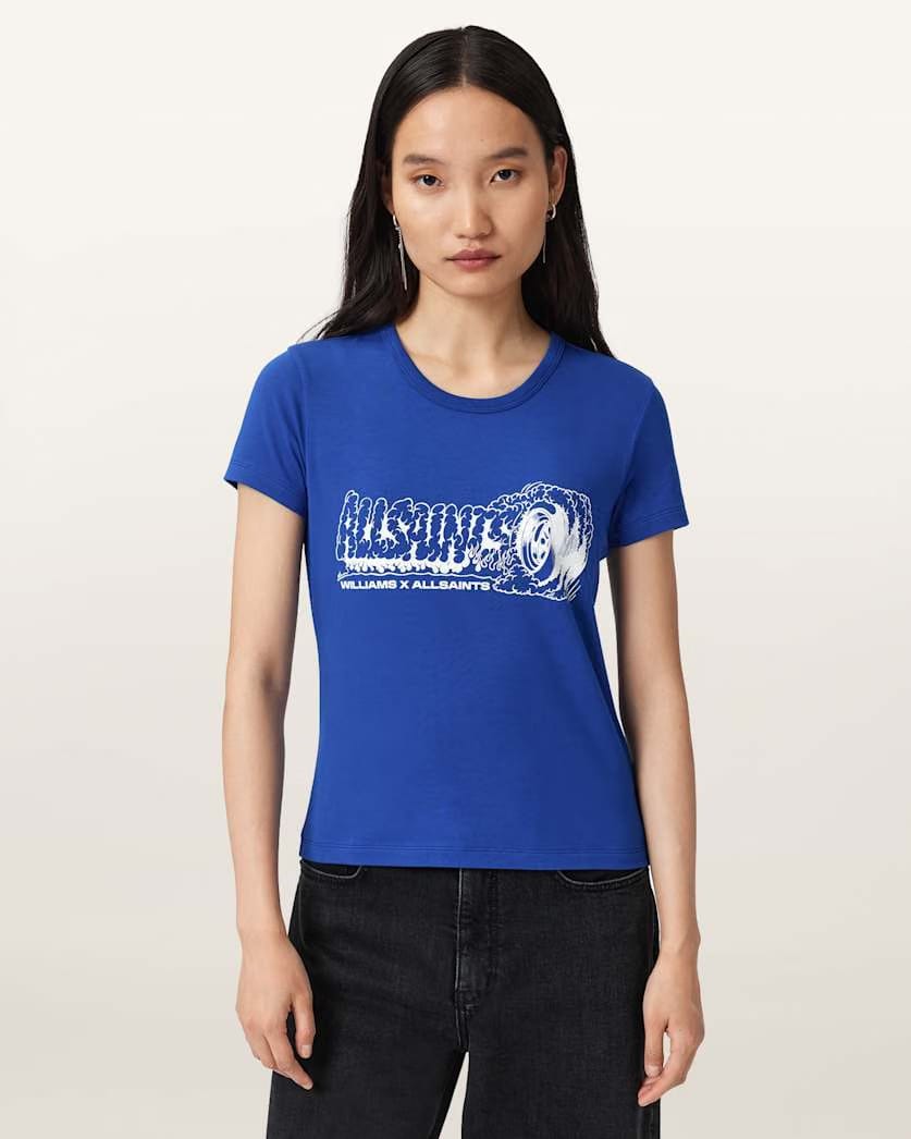 AllSaints Williams X Allsaints Burnout Stevie T Shirt Women's Williams Blue Women's