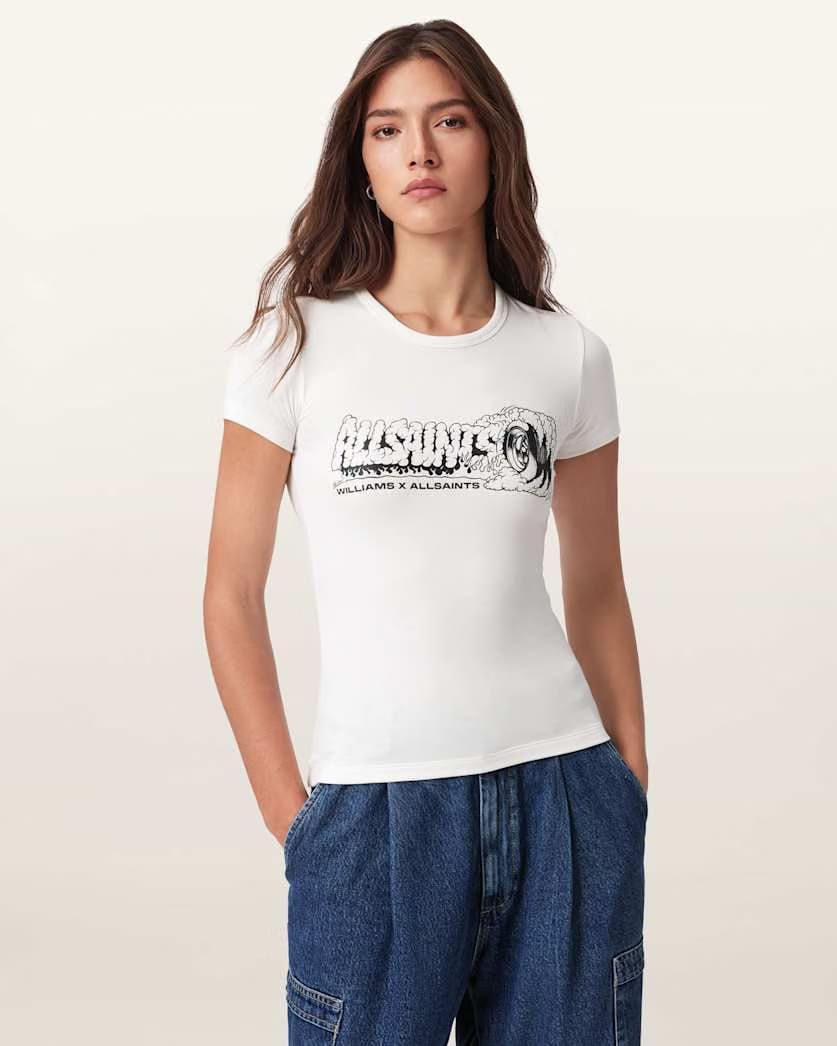 AllSaints Williams X Allsaints Burnout Stevie T Shirt Women's Williams Blue Women's