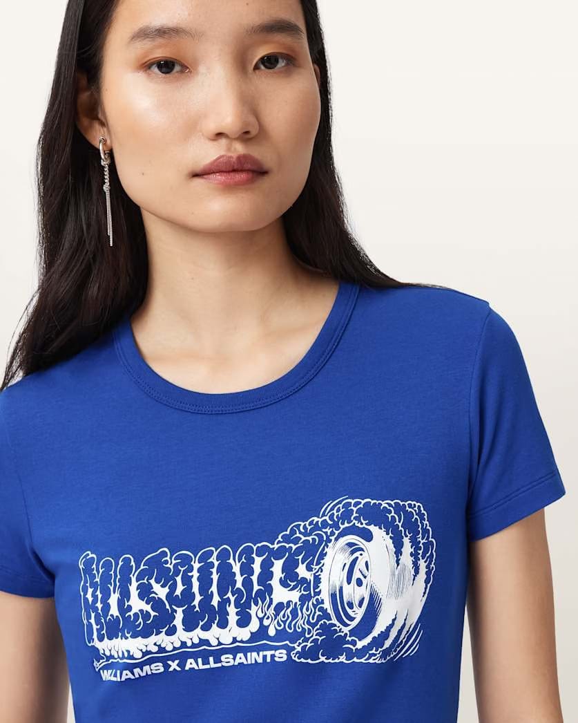 AllSaints Williams X Allsaints Burnout Stevie T Shirt Women's Williams Blue Women's