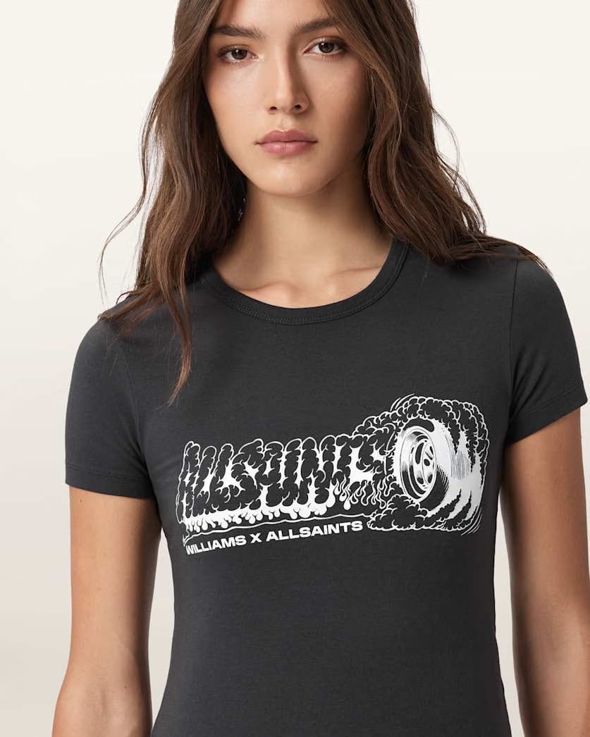 AllSaints Williams X Allsaints Burnout Stevie T Shirt Women's Williams Blue Women's