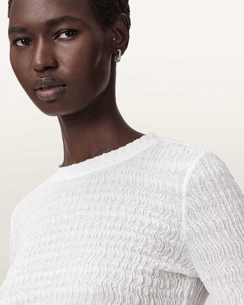 AllSaints West Long Sleeve Top Women's White Women's