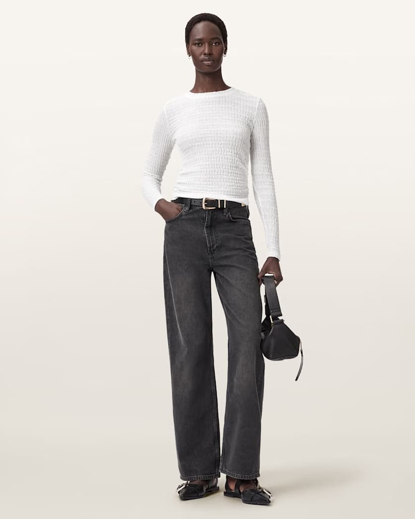 AllSaints West Long Sleeve Top Women's White Women's