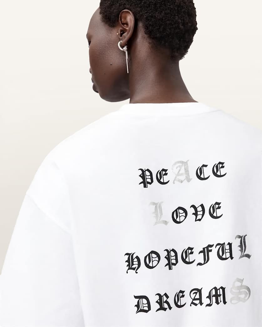 AllSaints Vision Amelie Oversized T-Shirt Women's Optic White Women's