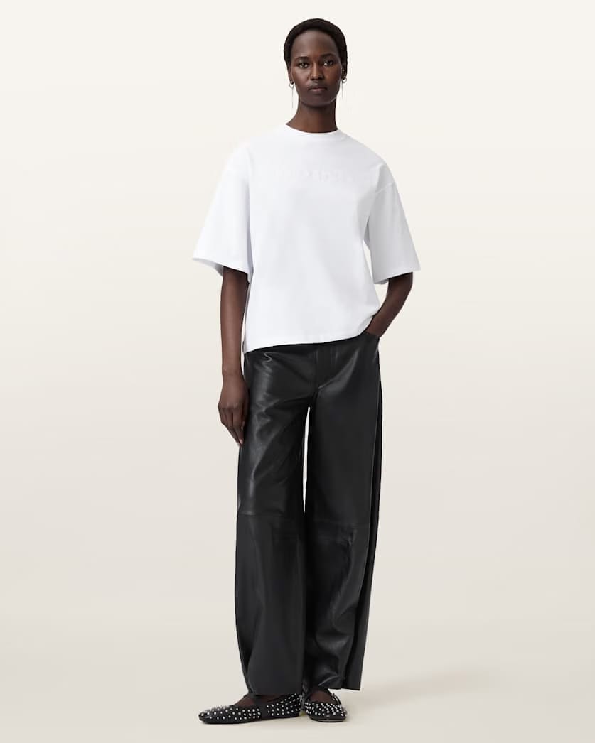 AllSaints Vision Amelie Oversized T-Shirt Women's Optic White Women's