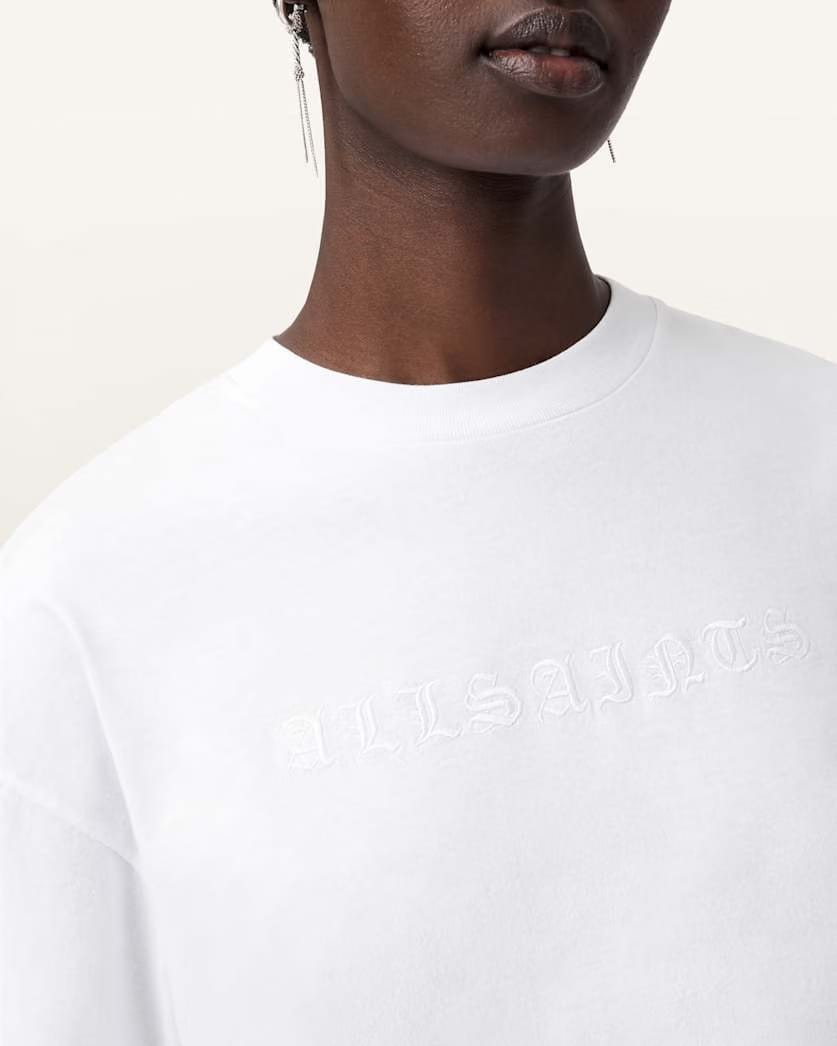 AllSaints Vision Amelie Oversized T-Shirt Women's Optic White Women's