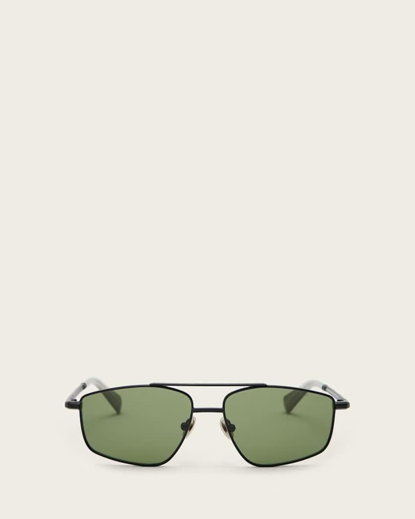 AllSaints Virgo Navigator Square Sunglasses Women's Matte Black Women's