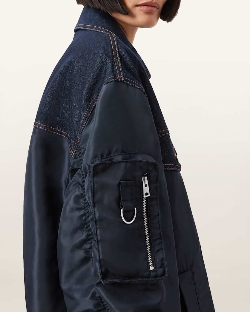 AllSaints Verity Relaxed Fit Bomber Jacket Women's Khaki Green Women's