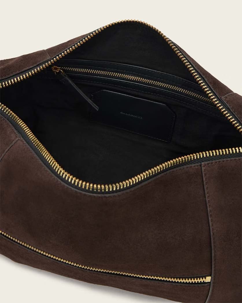 AllSaints Vega Suede Shoulder Bag Women's Bitter Brown Women's