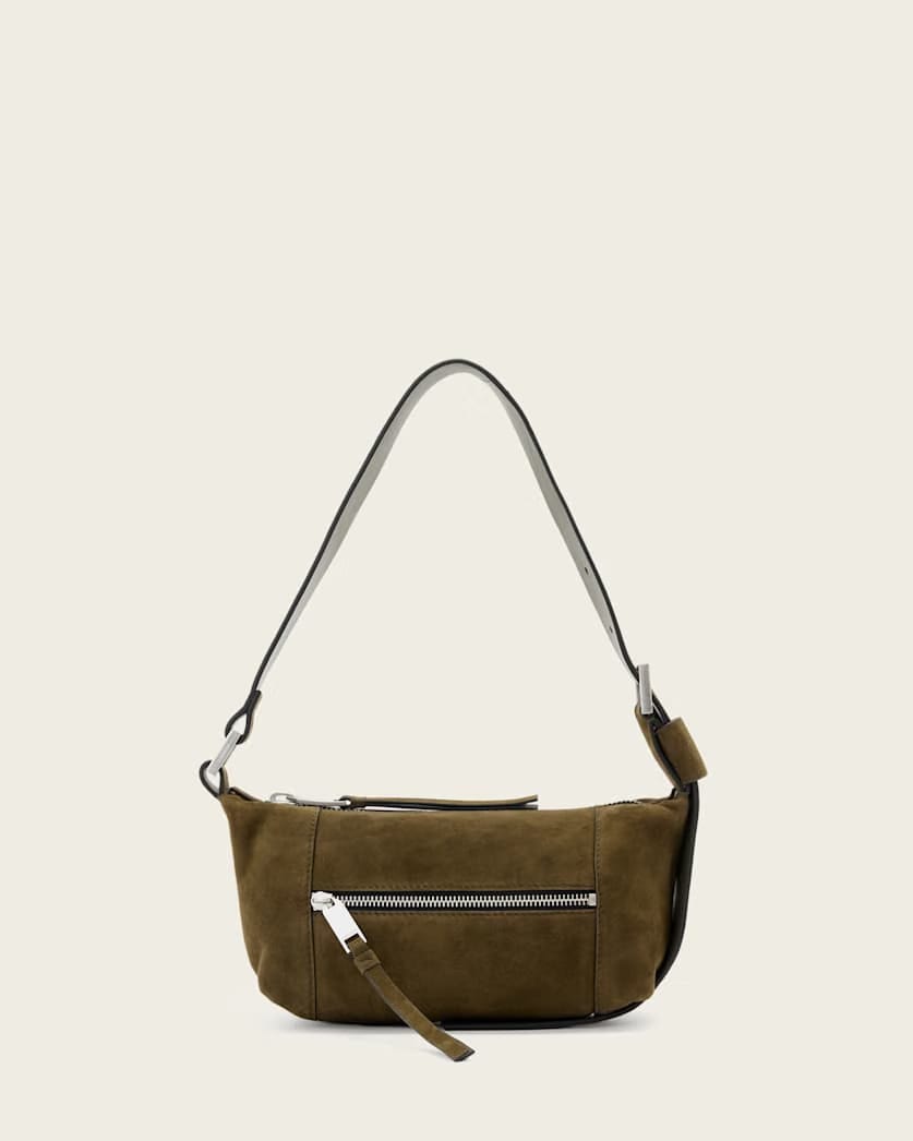 AllSaints Vega Suede Mini Bag Women's Olive Green Women's