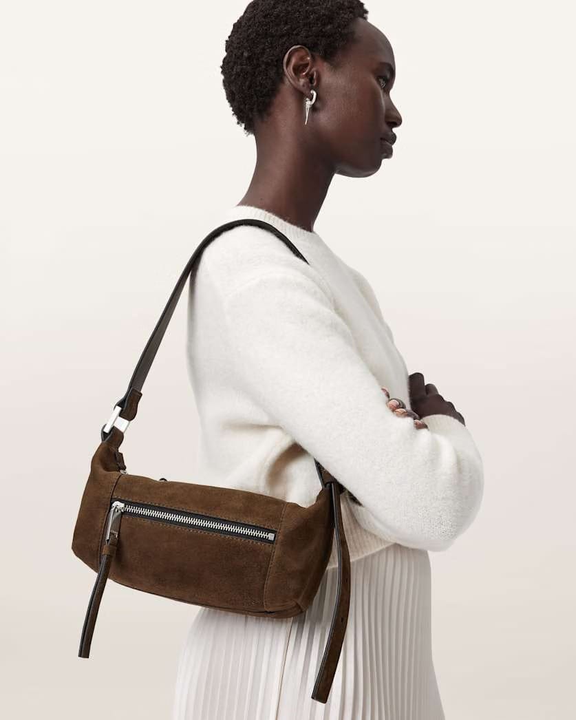 AllSaints Vega Suede Mini Bag Women's Fango Brown Women's