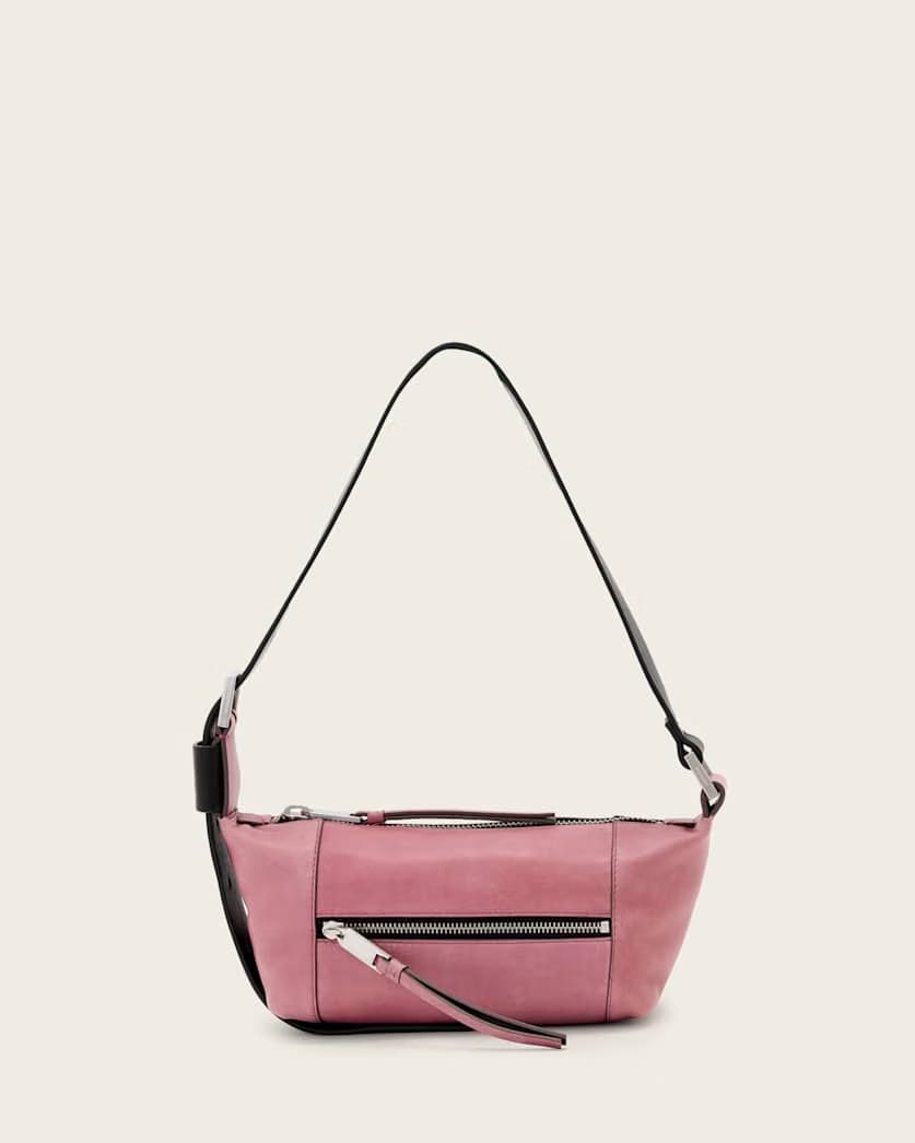 AllSaints Vega Mini Leather Shoulder Bag Women's Raspberry Pink Women's