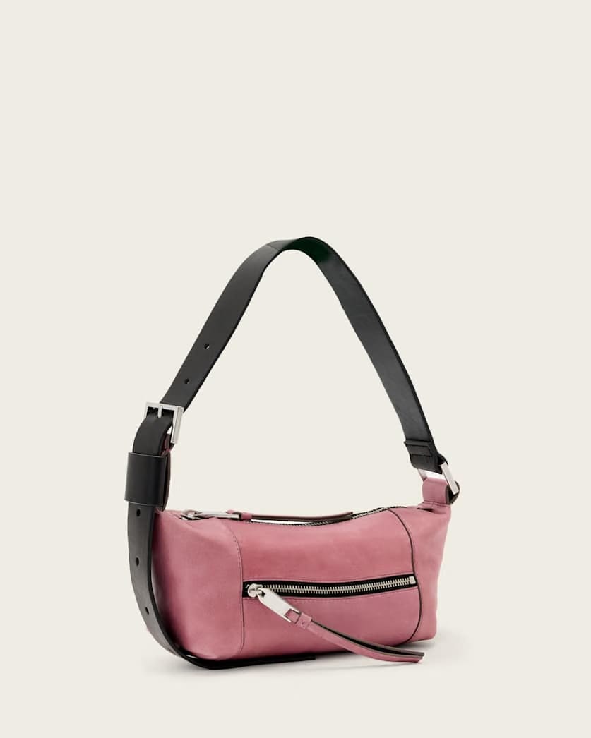 AllSaints Vega Mini Leather Shoulder Bag Women's Raspberry Pink Women's