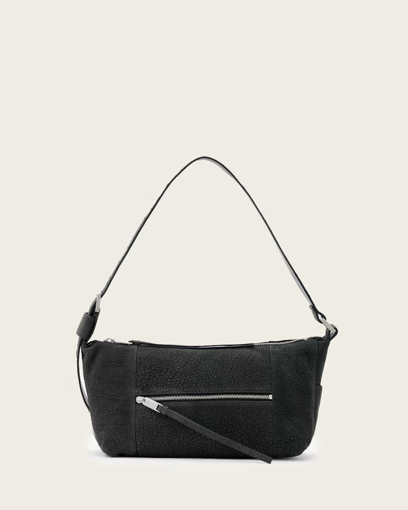 AllSaints Vega Leather Shoulder Bag Women's Meteorite Grey Women's