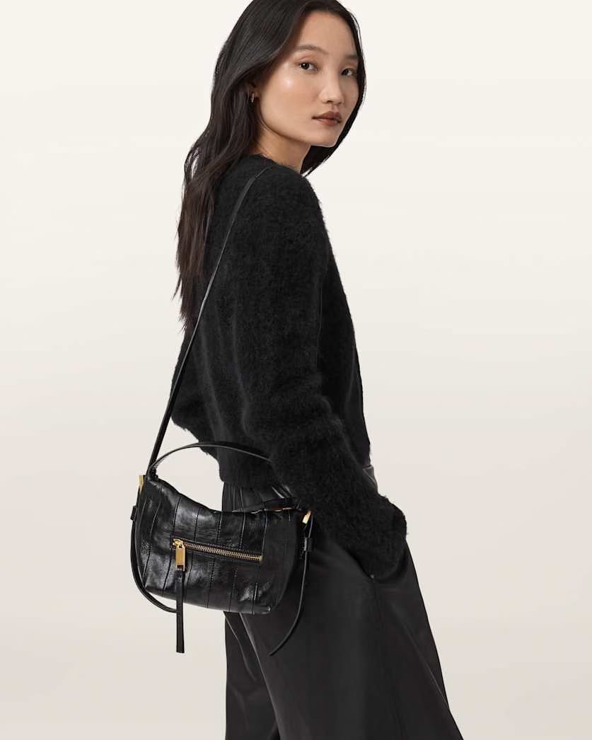 AllSaints Vega Leather Panel Grab Bag Women's Black Women's