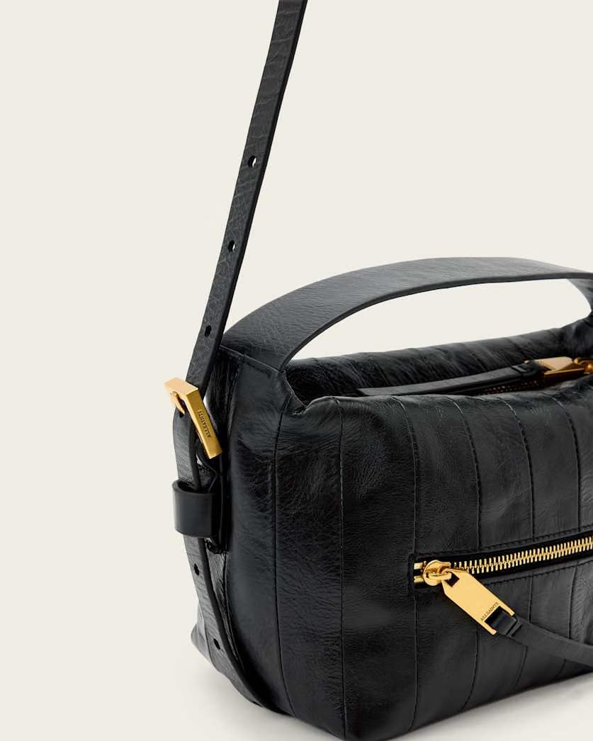 AllSaints Vega Leather Panel Grab Bag Women's Black Women's