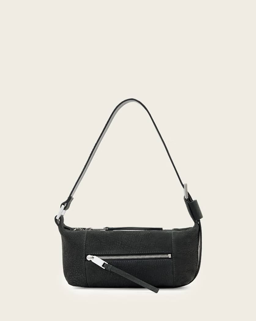AllSaints Vega Leather Mini Shoulder Bag Women's Meteorite Grey Women's