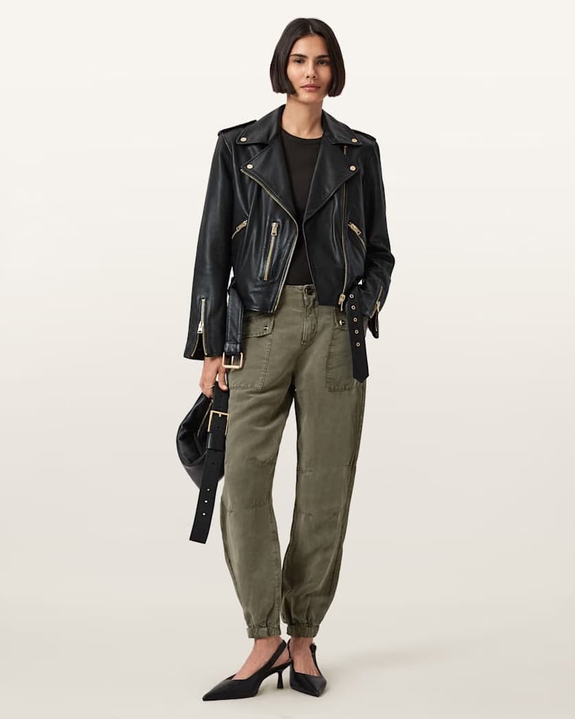 AllSaints Val Cargo Linen Blend Pants Women's Midnight Blue Women's