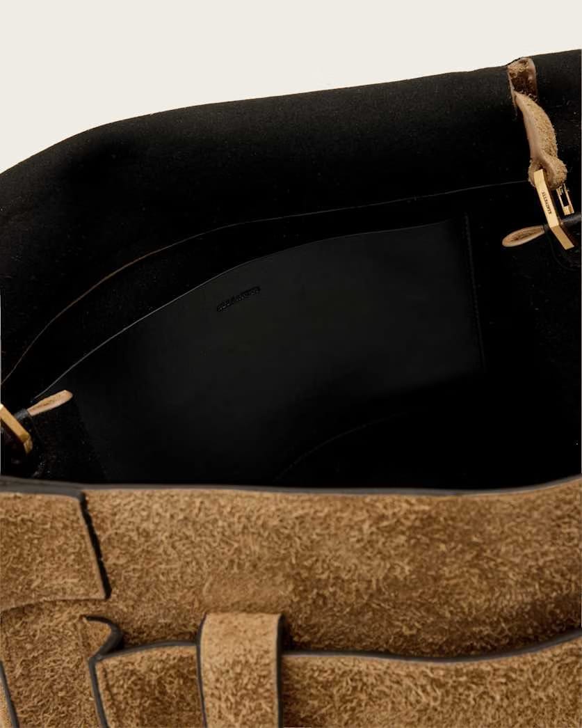 AllSaints Ursa Suede Satchel Bag Women's Biscuit Brown Women's