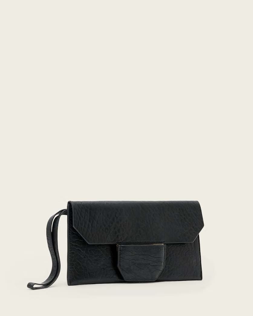 AllSaints Ursa Grain Leather Pouch Women's Black Women's
