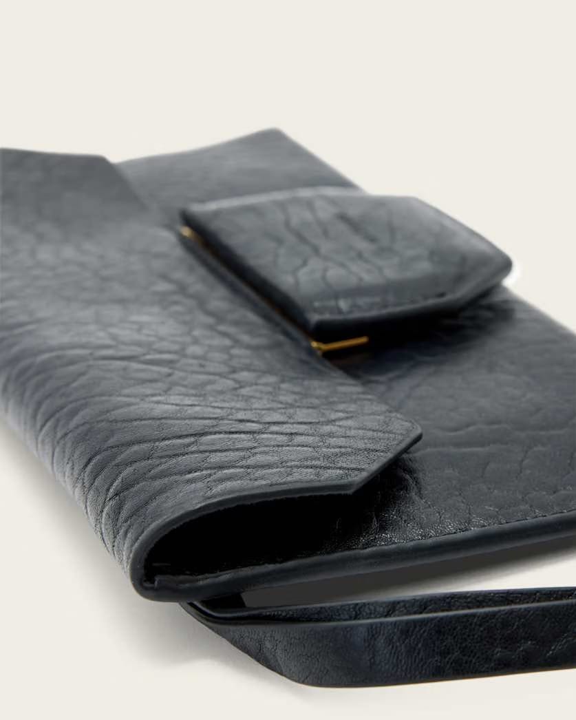 AllSaints Ursa Grain Leather Pouch Women's Black Women's