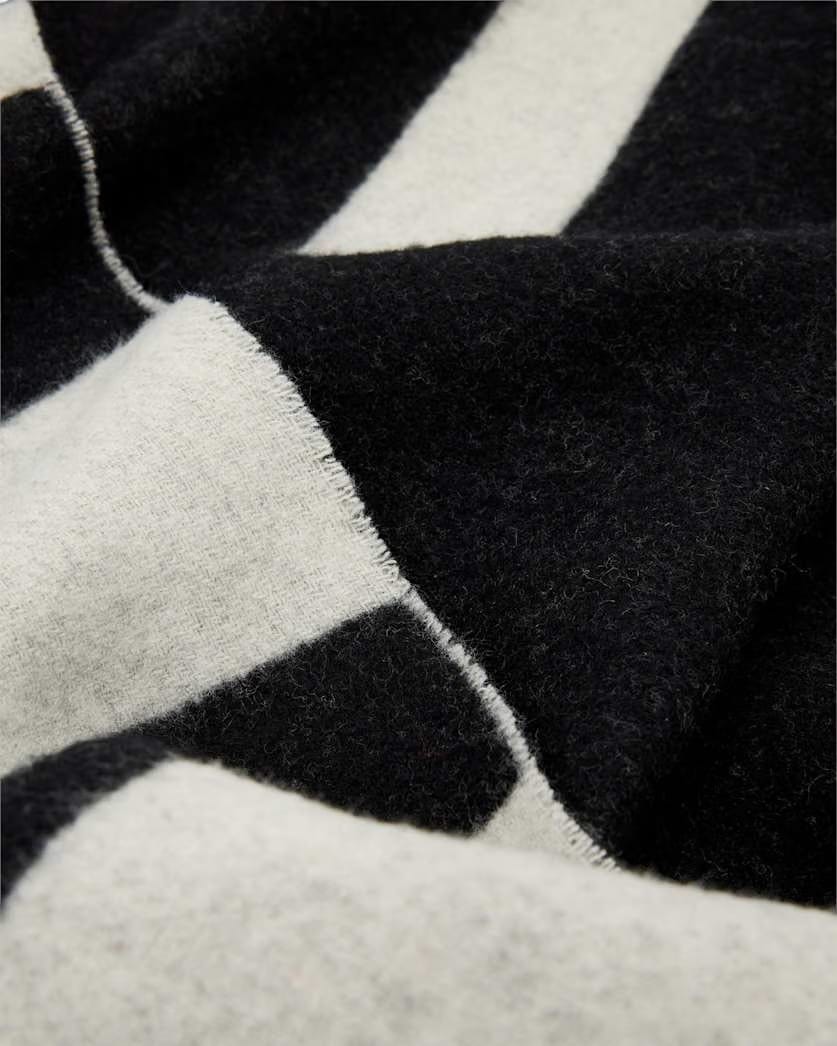AllSaints Underground Reversible Wool Scarf Women's Black/White Women's