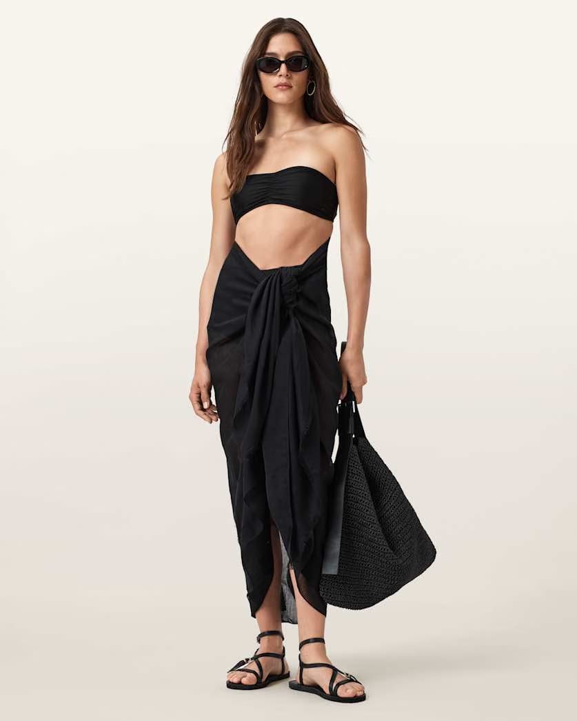 AllSaints Underground Logo Pareo Scarf Women's Black Women's