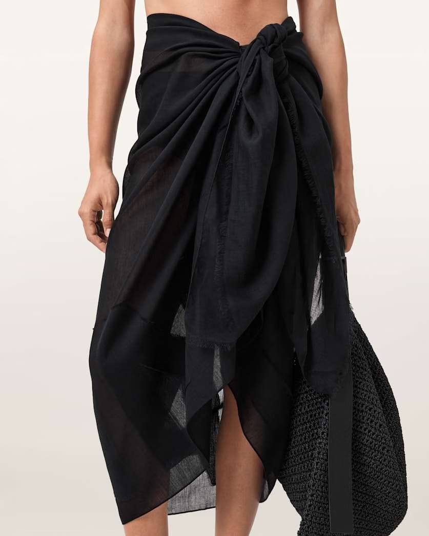 AllSaints Underground Logo Pareo Scarf Women's Black Women's