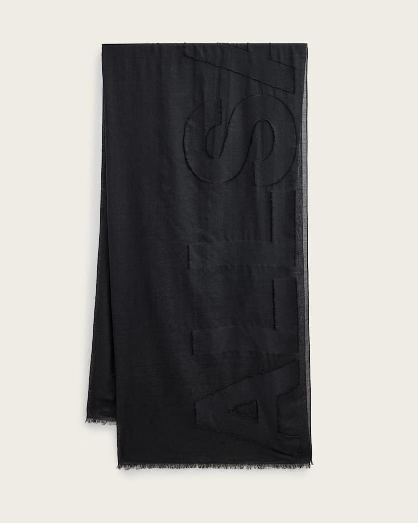 AllSaints Underground Logo Pareo Scarf Women's Black Women's