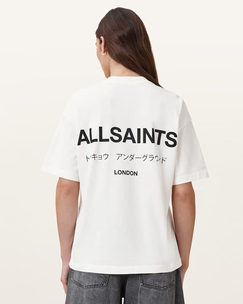 AllSaints Underground Etta Oversized T Shirt Women's Black Women's