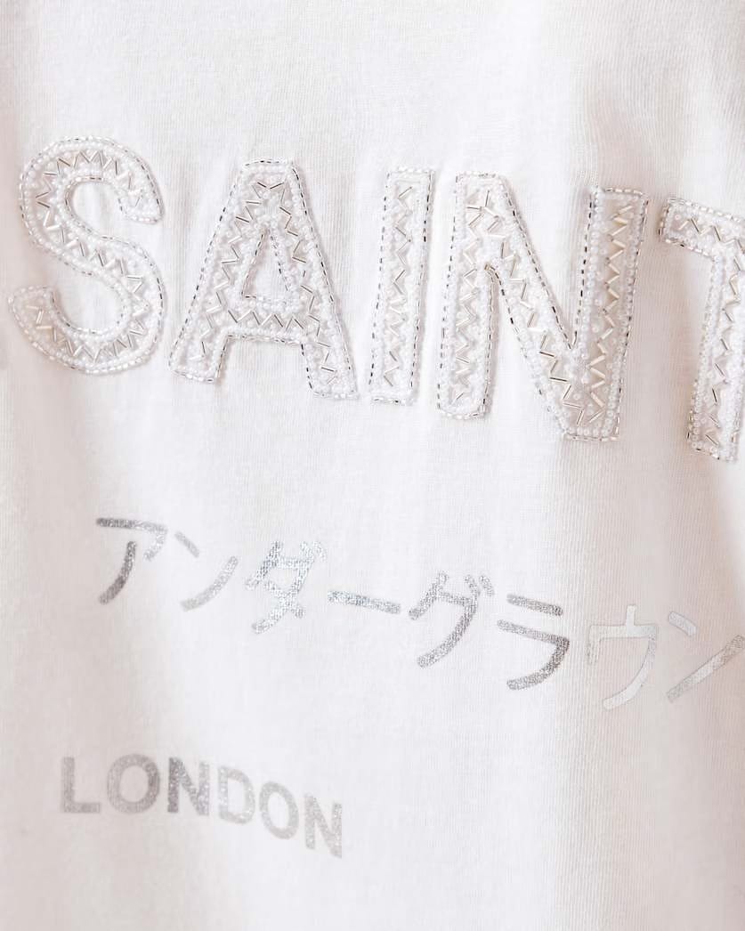 AllSaints Underground Amelie Oversized T Shirt Women's White Women's