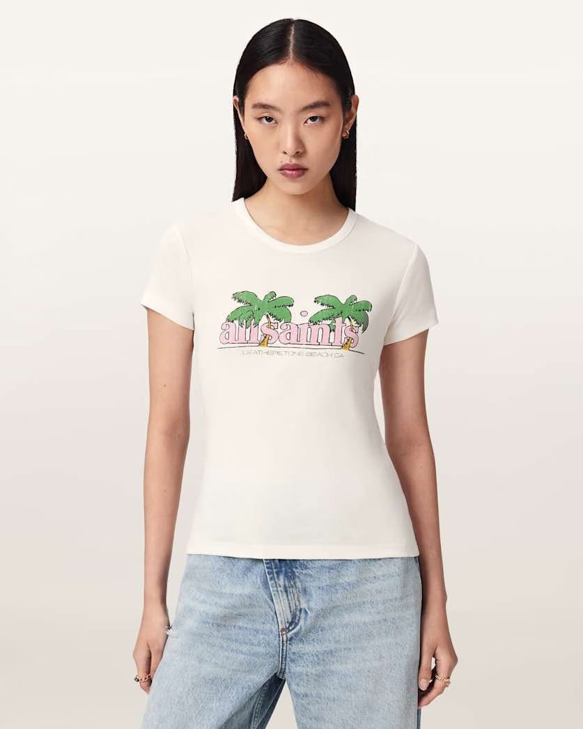 AllSaints Troppo Stevie Slim Fit T Shirt Women's Chalk White Women's
