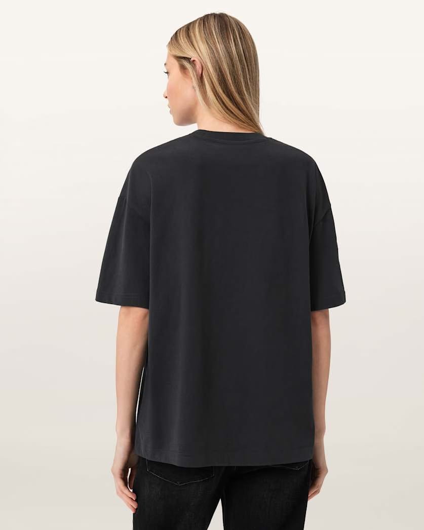 AllSaints Troppo Oversized Etta T Shirt Women's Washed Black Women's