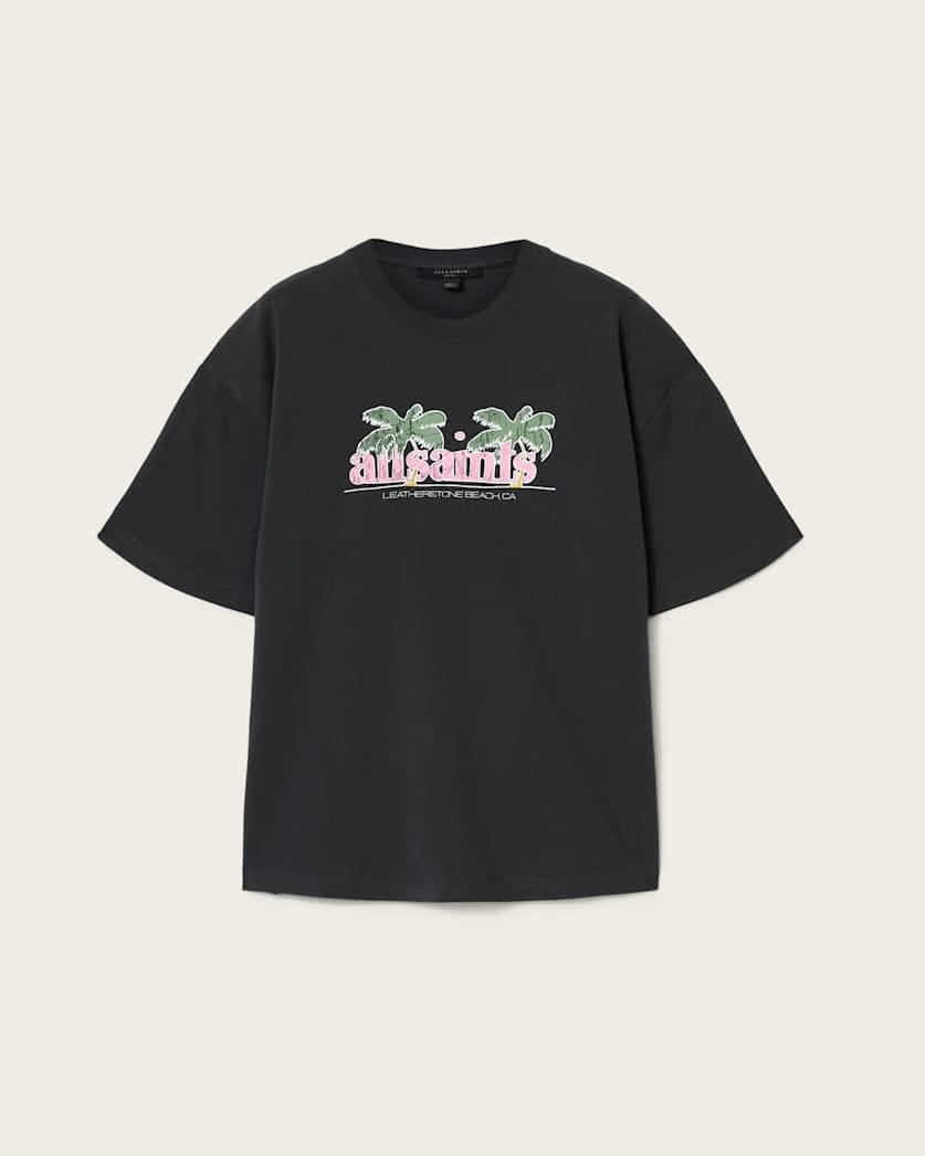 AllSaints Troppo Oversized Etta T Shirt Women's Washed Black Women's