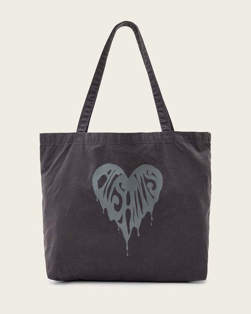 AllSaints Trip Cotton Tote Bag Washed Black