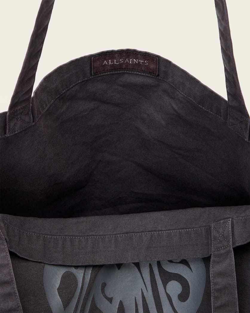 AllSaints Trip Cotton Tote Bag Washed Black