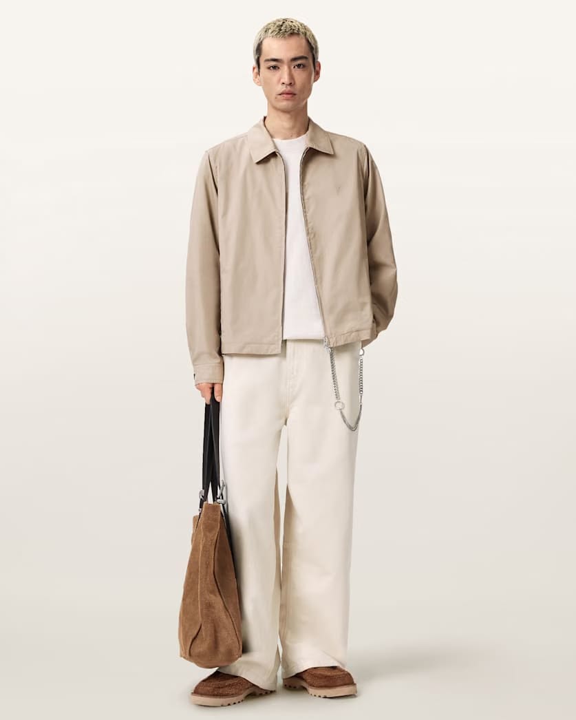 AllSaints Trey Ramskull Cotton Jacket Sandstone Brown
