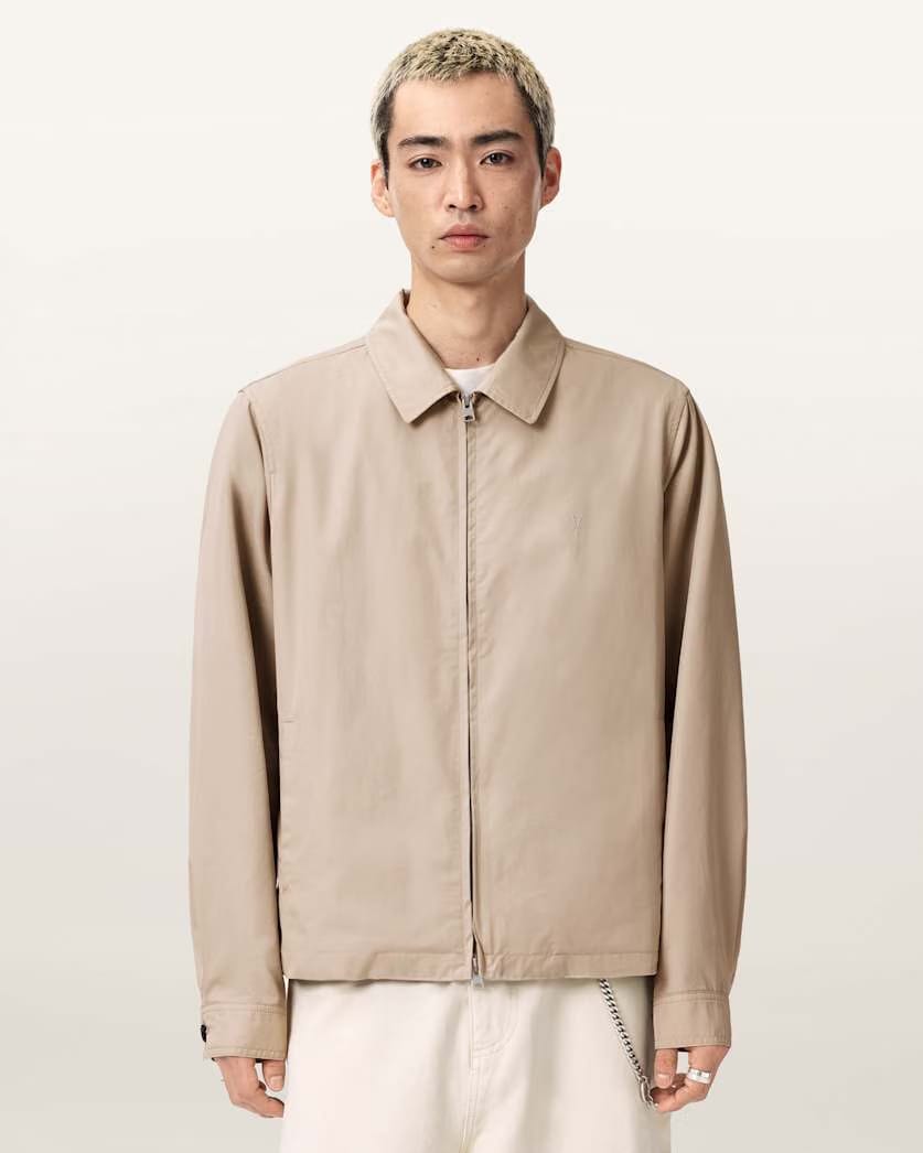 AllSaints Trey Ramskull Cotton Jacket Sandstone Brown