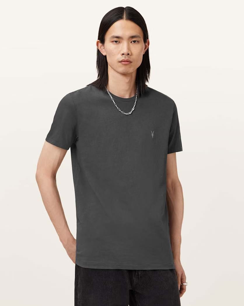 AllSaints Tonic Crew Neck Slim Ramskull T-Shirt Villa Blue
