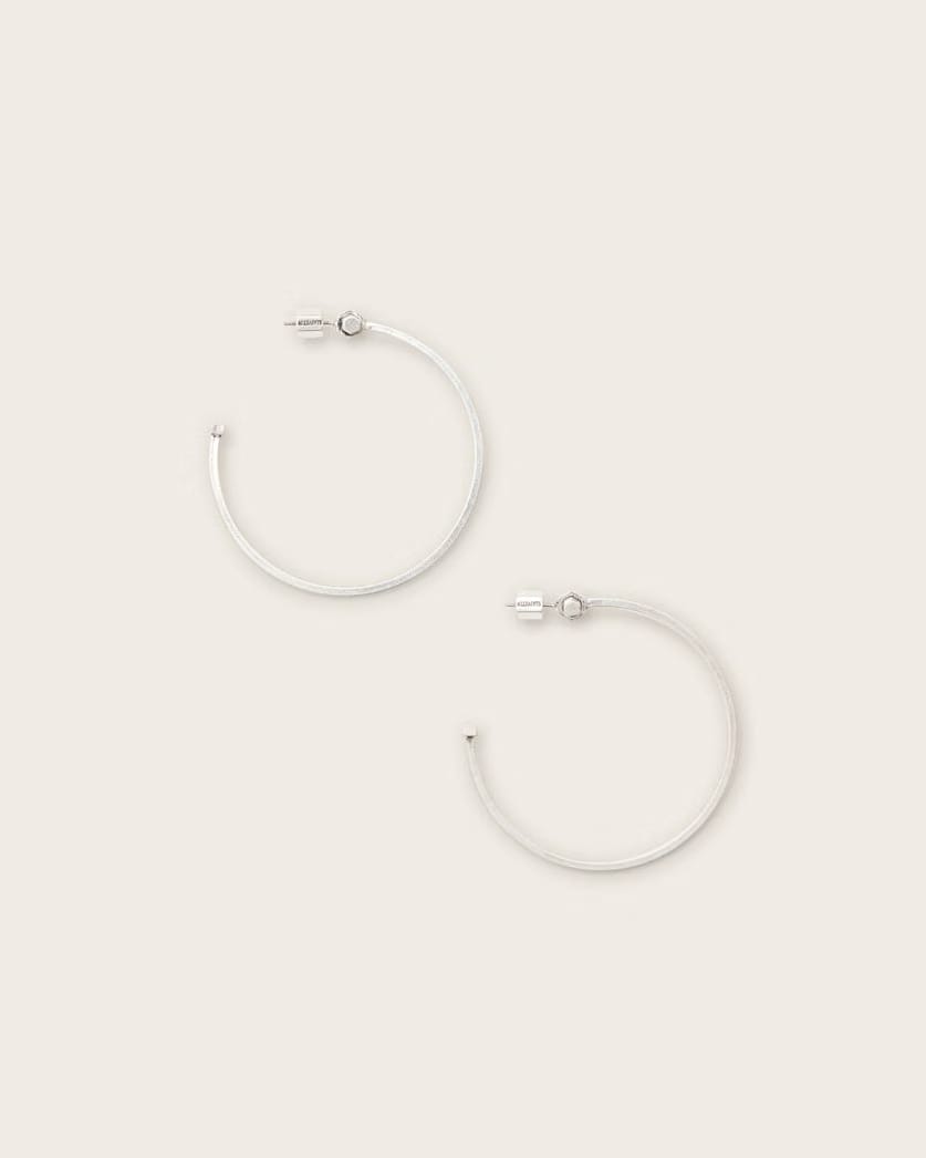 AllSaints Toggle Large Hoop Earrings Women's Warm Silver Women's