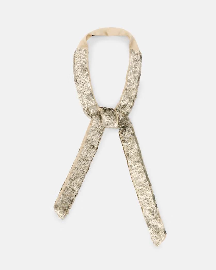 AllSaints Tia Sequin Tie Women's Gold Women's